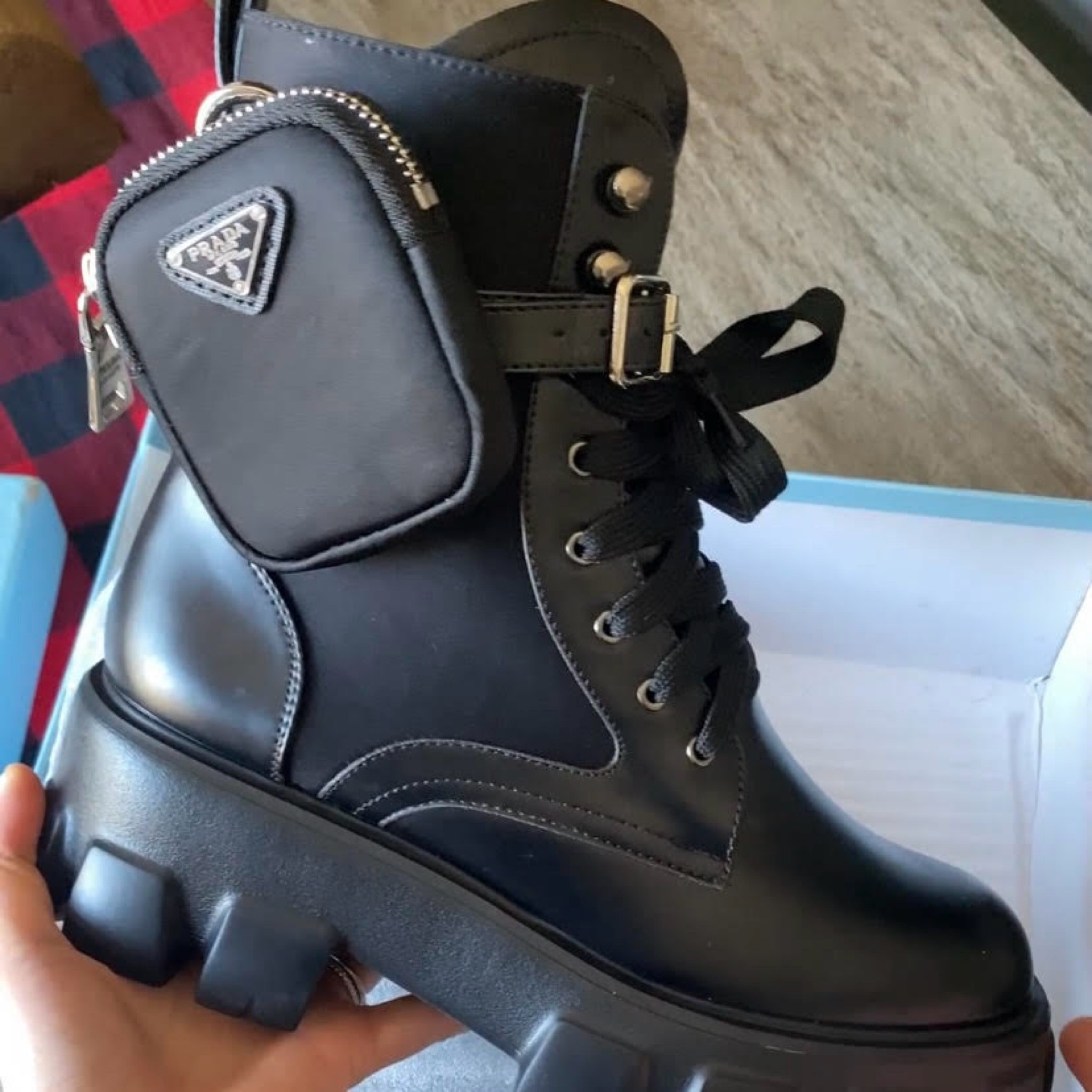 Prada combat boots with pouch #dhgate

#LTKShoeCrush