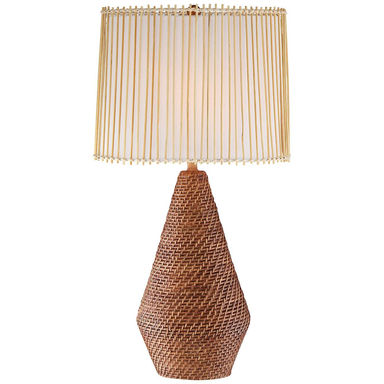 Bali Brown Rattan Table Lamp | LampsPlus.com