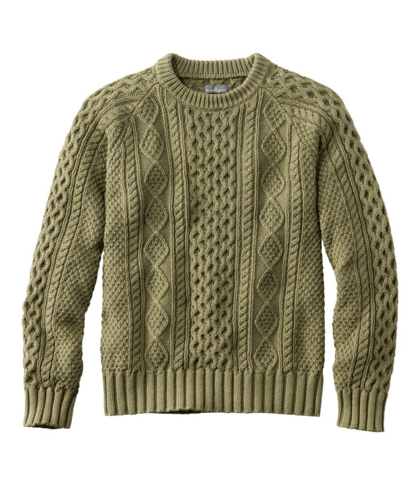 Men's Signature Cotton Fisherman Sweater Olive Gray XXXL, Cotton/Cotton Yarns L.L.Bean | L.L. Bean