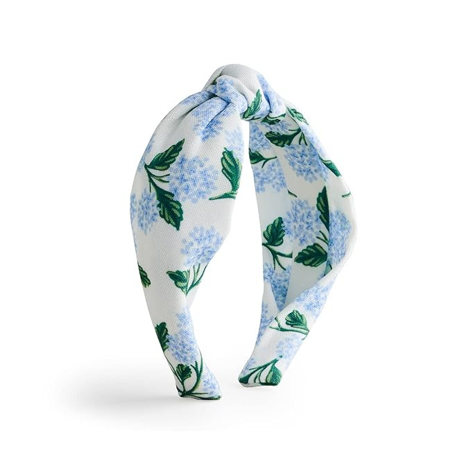 Rifle Paper Co. Hydrangea Headband, Knotted Fabric Headband, Floral Pattern, Design Printed Fabri... | Amazon (US)