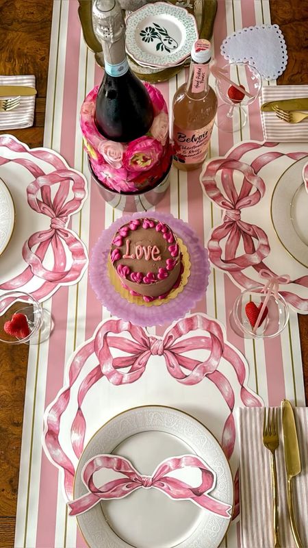 Valentines Day Lunch 💕 #galentinesday #valentinesday #tablesetting #pink #bows 

#LTKparties #LTKSeasonal #LTKstyletip