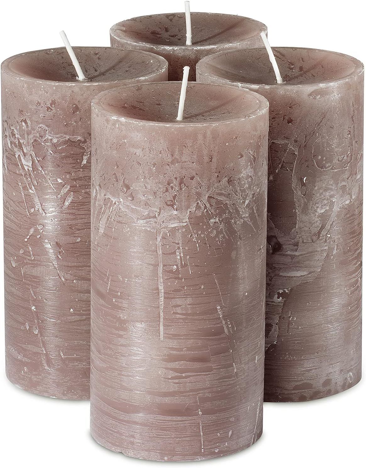 SPAAS Rustic Taupe Pillar Candles - 2.7" X 5" Decorative Candles Set of 4 - Clean Burning and Dri... | Amazon (US)
