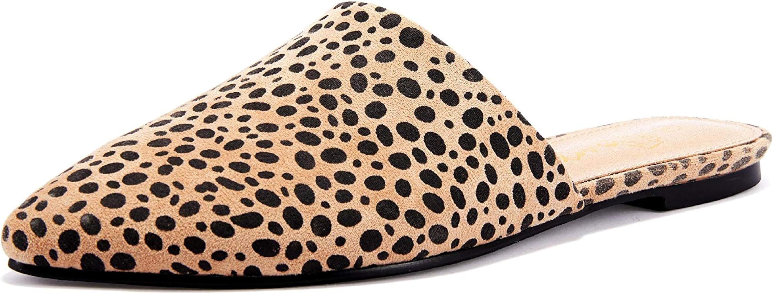 Womens Backless Slip On Pointed Toe Flat Sandals Low Heel Mule Dress Loafer Slide Slipper Shoes | Amazon (US)