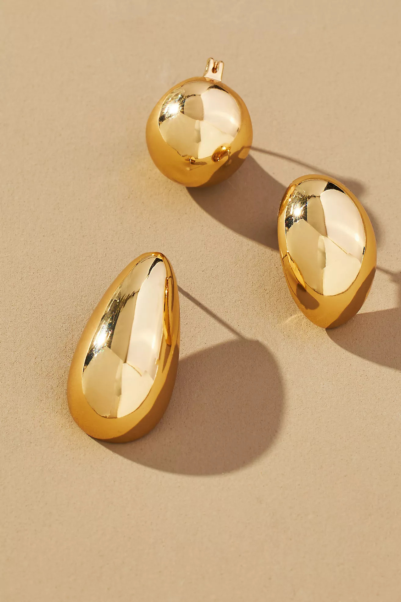 Thick Mod Huggie Earrings, Set of 3 | Anthropologie (US)