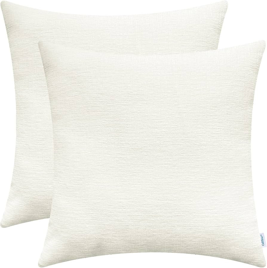 CaliTime Pack of 2 Cozy Throw Pillow Covers Cases for Couch Sofa Home Decoration Solid Dyed Soft ... | Amazon (US)