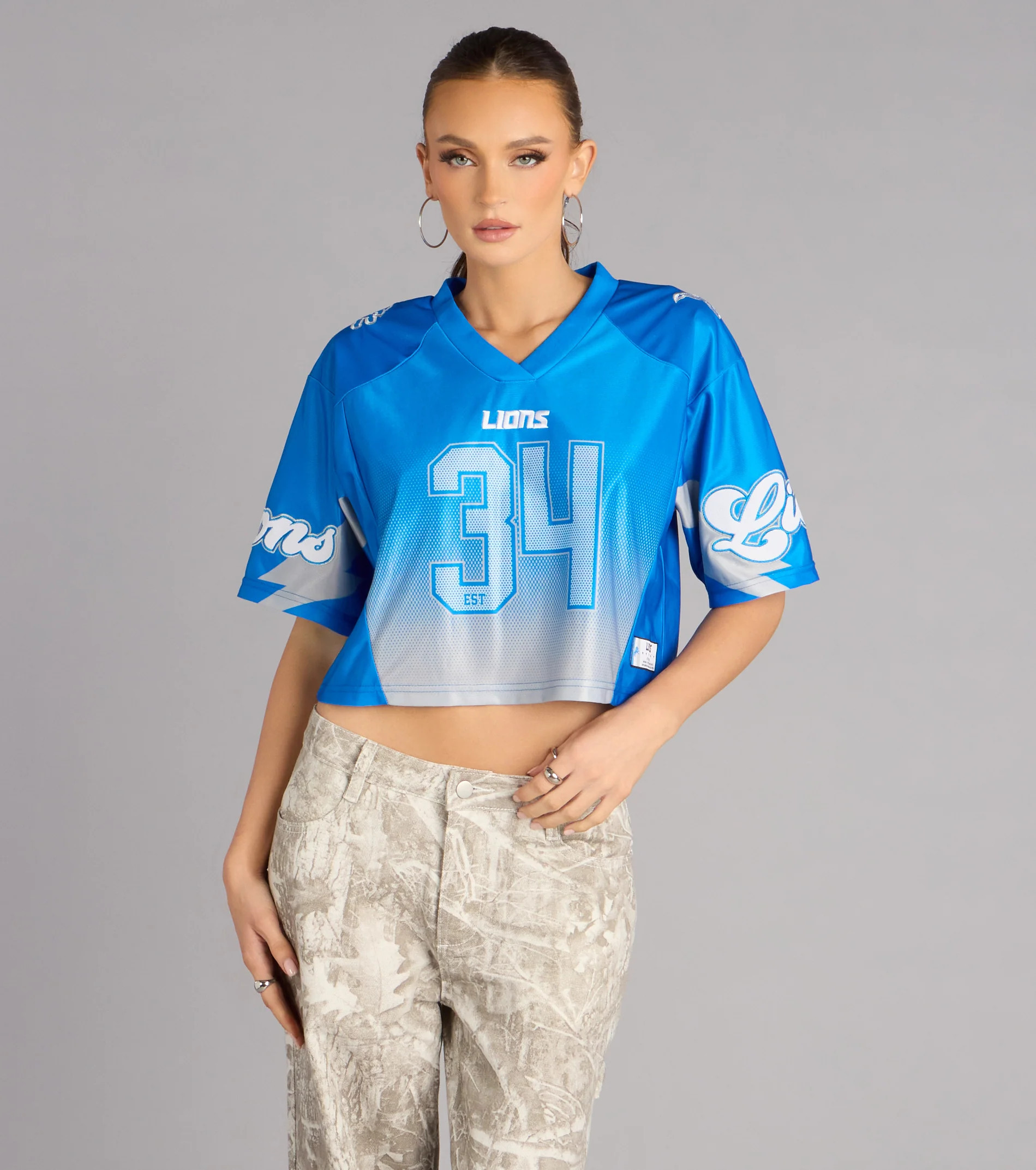 Ultra Game NFL Detroit Lions Mesh Crop Top | Windsor Stores