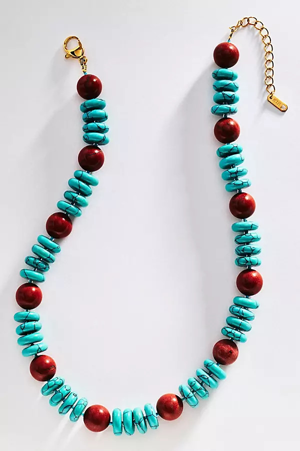 Turquoise Red Jasper Necklace | Anthropologie (US)