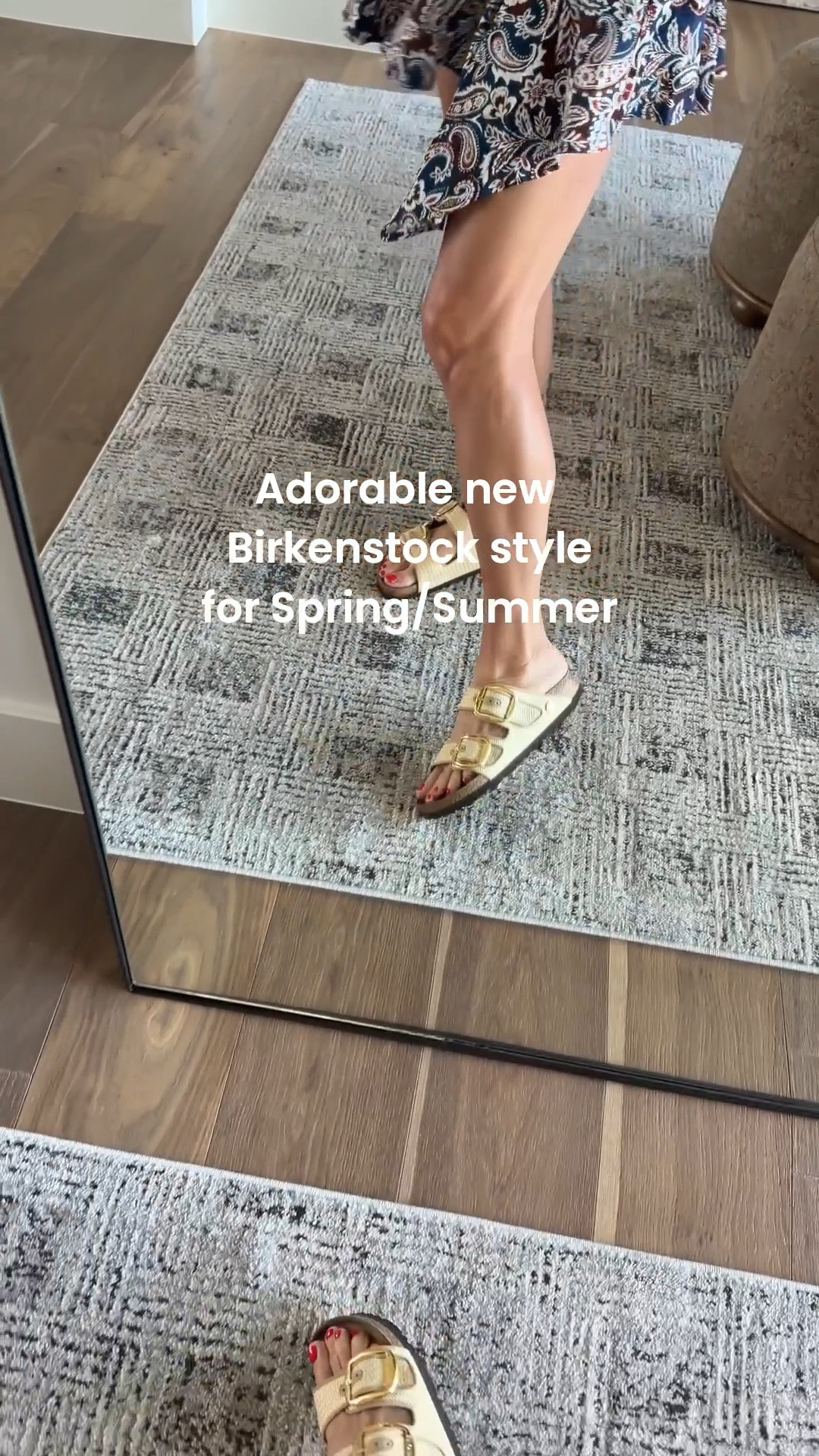 The rattan is so perfect for the season and the big buckle totally elevates them! @Birkenstock US 