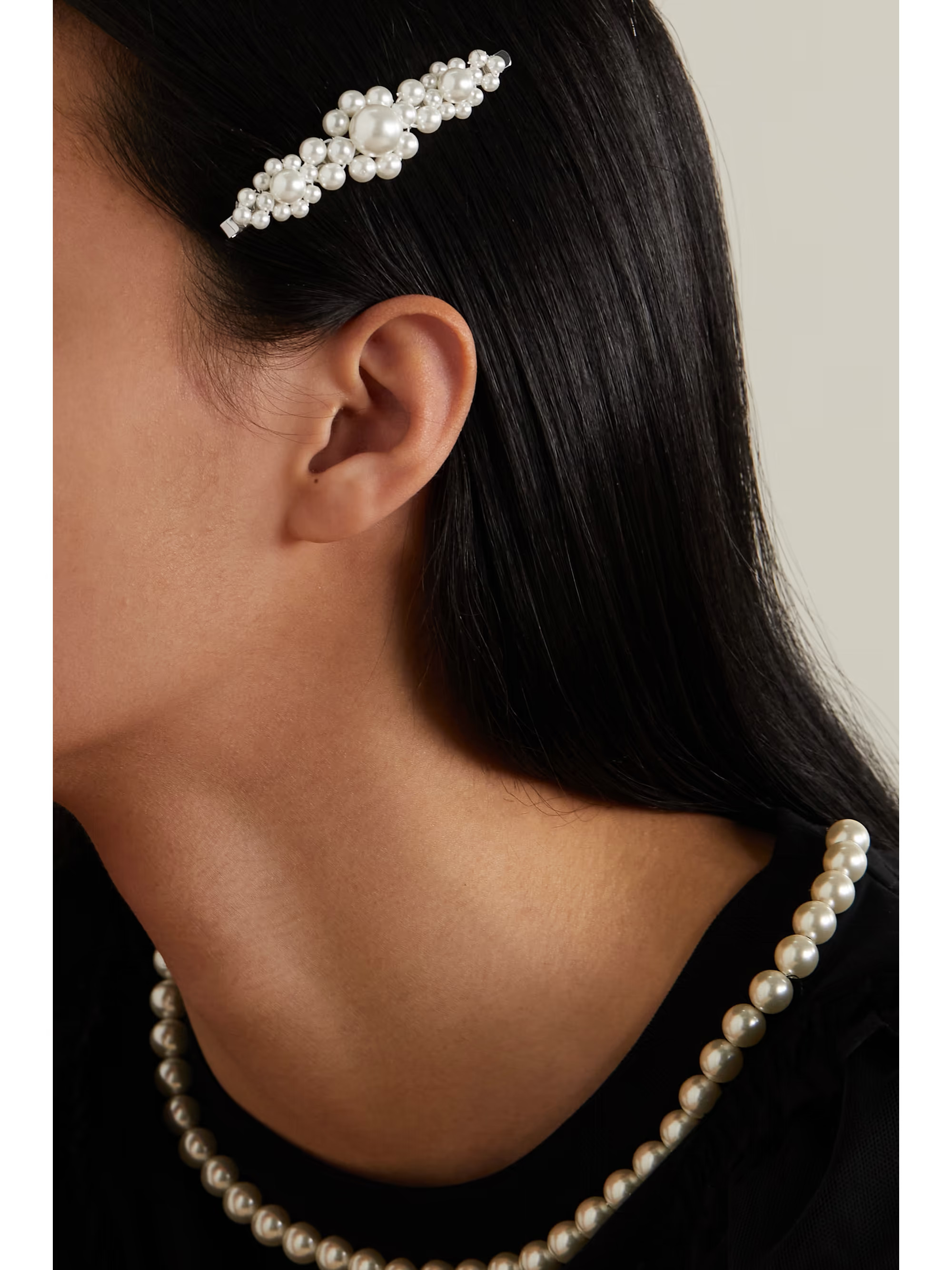 Faux pearl-embellished silver-tone hair clip | NET-A-PORTER (UK & EU)