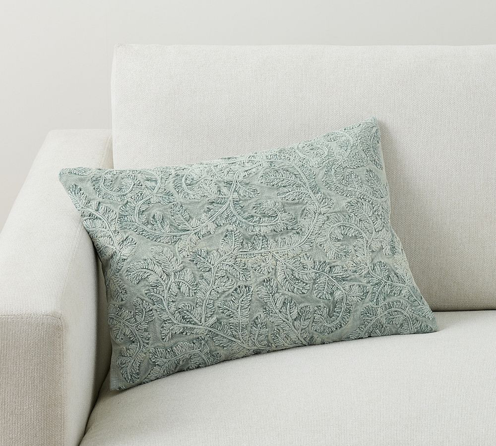 Florence Embroidered Lumbar Pillow | Pottery Barn (US)