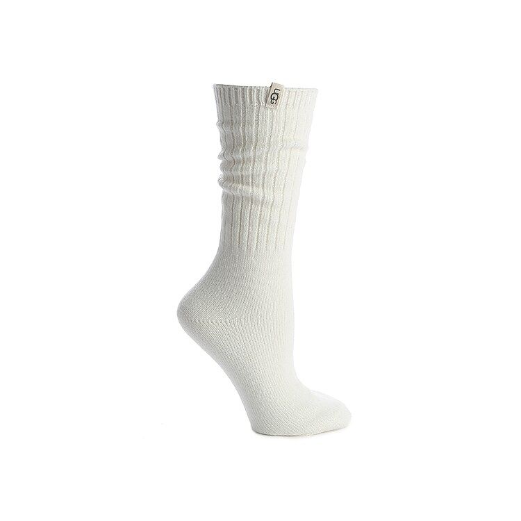 UGG Rib Knit Crew Socks | Women's | Off White | Size One Size | Socks | Crew | DSW