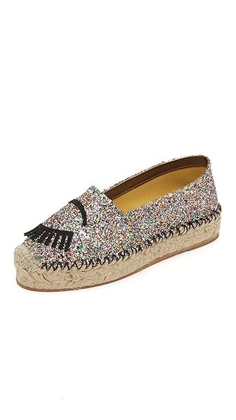 Chiara Ferragni Glitter Eyes Flat Espadrilles - Multicolor | Shopbop