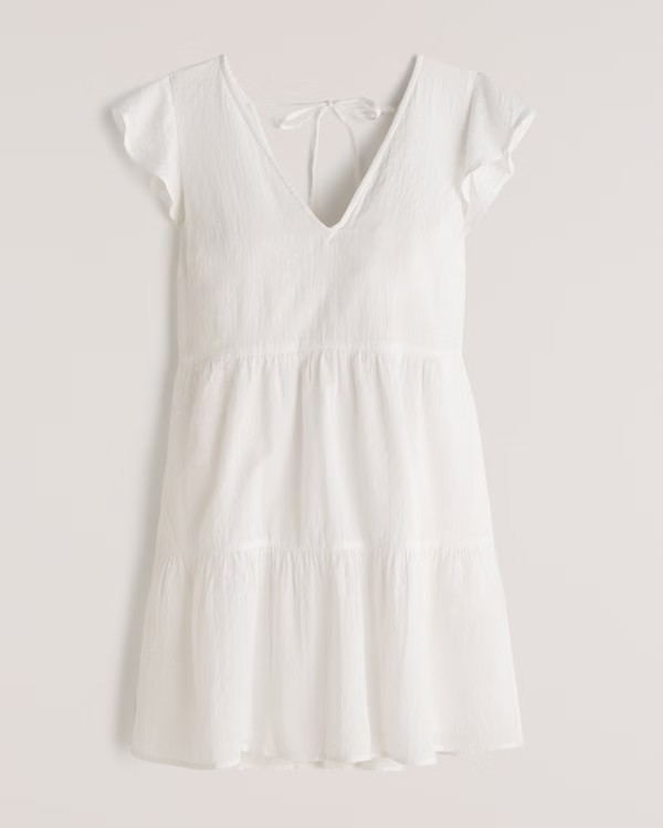Ruffle Sleeve Trapeze Mini Dress | Abercrombie & Fitch (US)