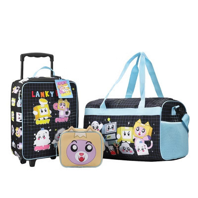 LankyBox 4-Piece Kids'  Carry On Travel Set – Officially Licensed with 14" Pilot Case, Duffle Bag, Utility Case, and Luggage Tag | Target