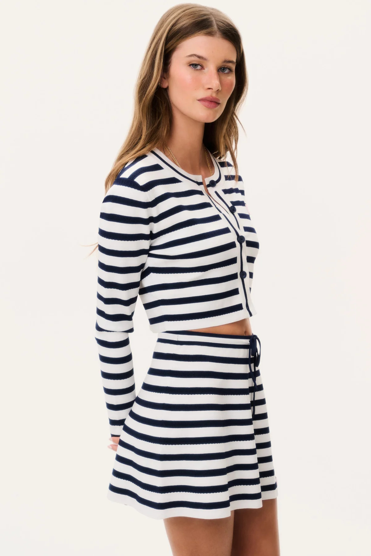 Jeanie Stretch Knit Mini Skirt | LoveShackFancy