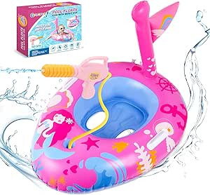 Pool Floats Kids with Water Gun, Mermaid Pool Floats Kids, Pool Toys for Kid s Aged 3-8 Years, To... | Amazon (US)