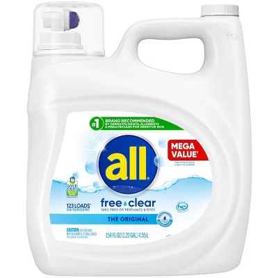 All Unscented Free Clear for Sensitive Skin HE Liquid Laundry Detergent | Target