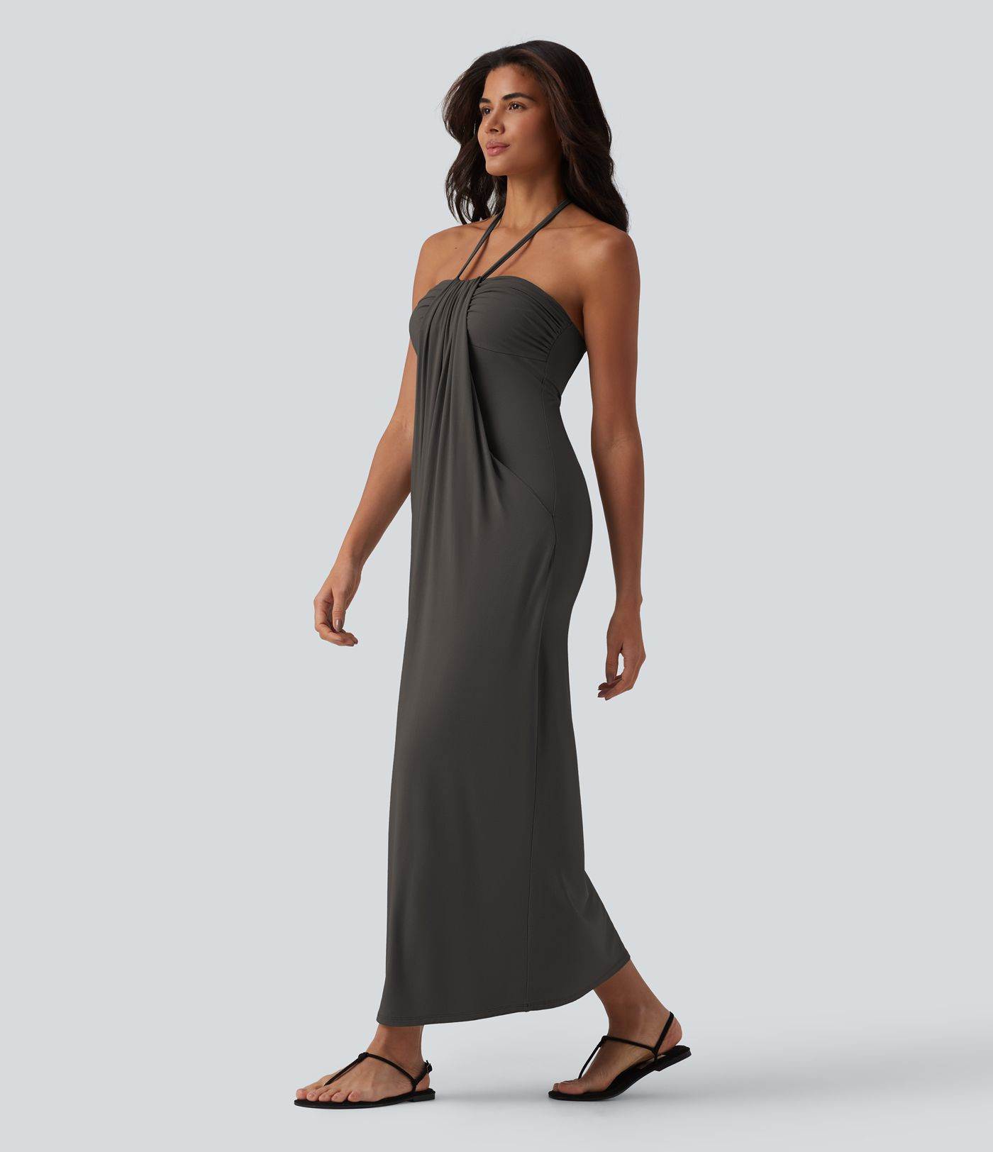 Women\u2019s Halter Tie Back Maxi Dress with Pockets - Halara | HALARA