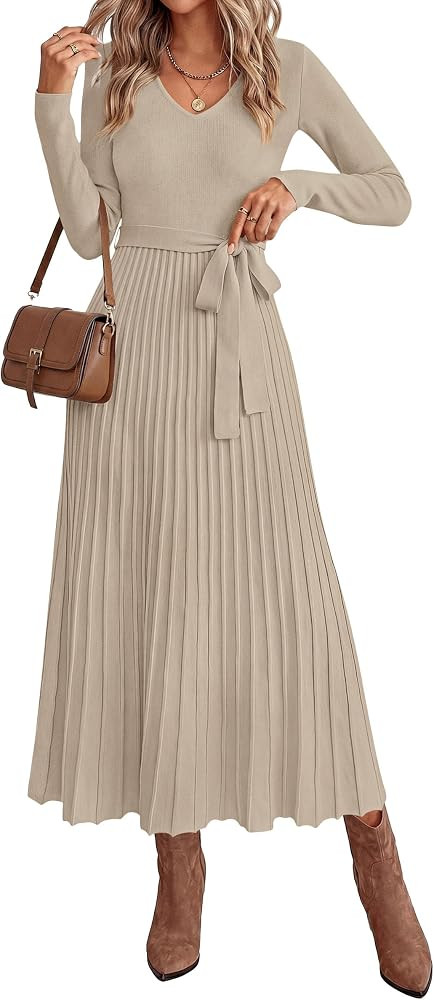 PRETTYGARDEN Womens Fall Maxi Long Sleeve Sweater Dress | Amazon (US)