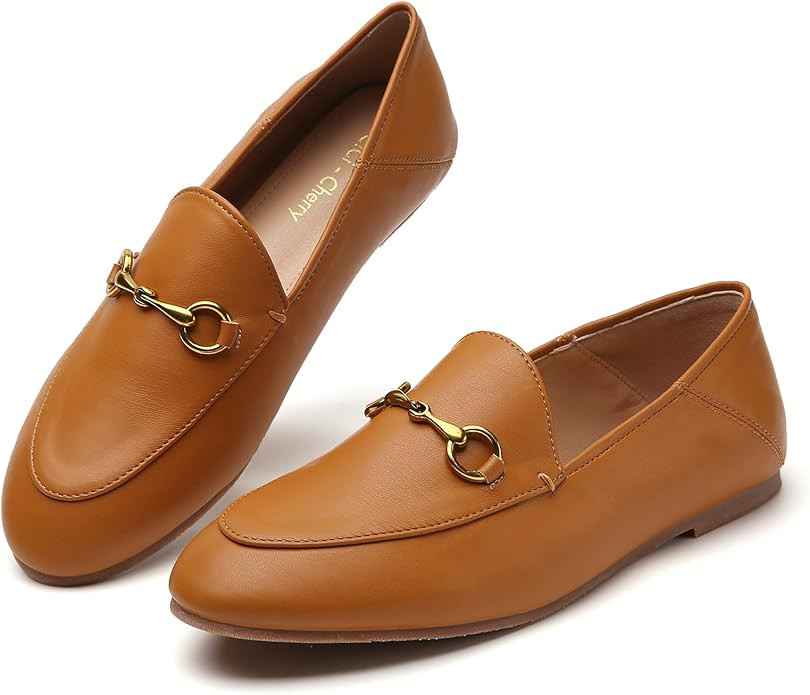 Casual Buckle Loafers for Women Work Flats Round Toe Business Backless Ballet Flats Metal Décor ... | Amazon (US)