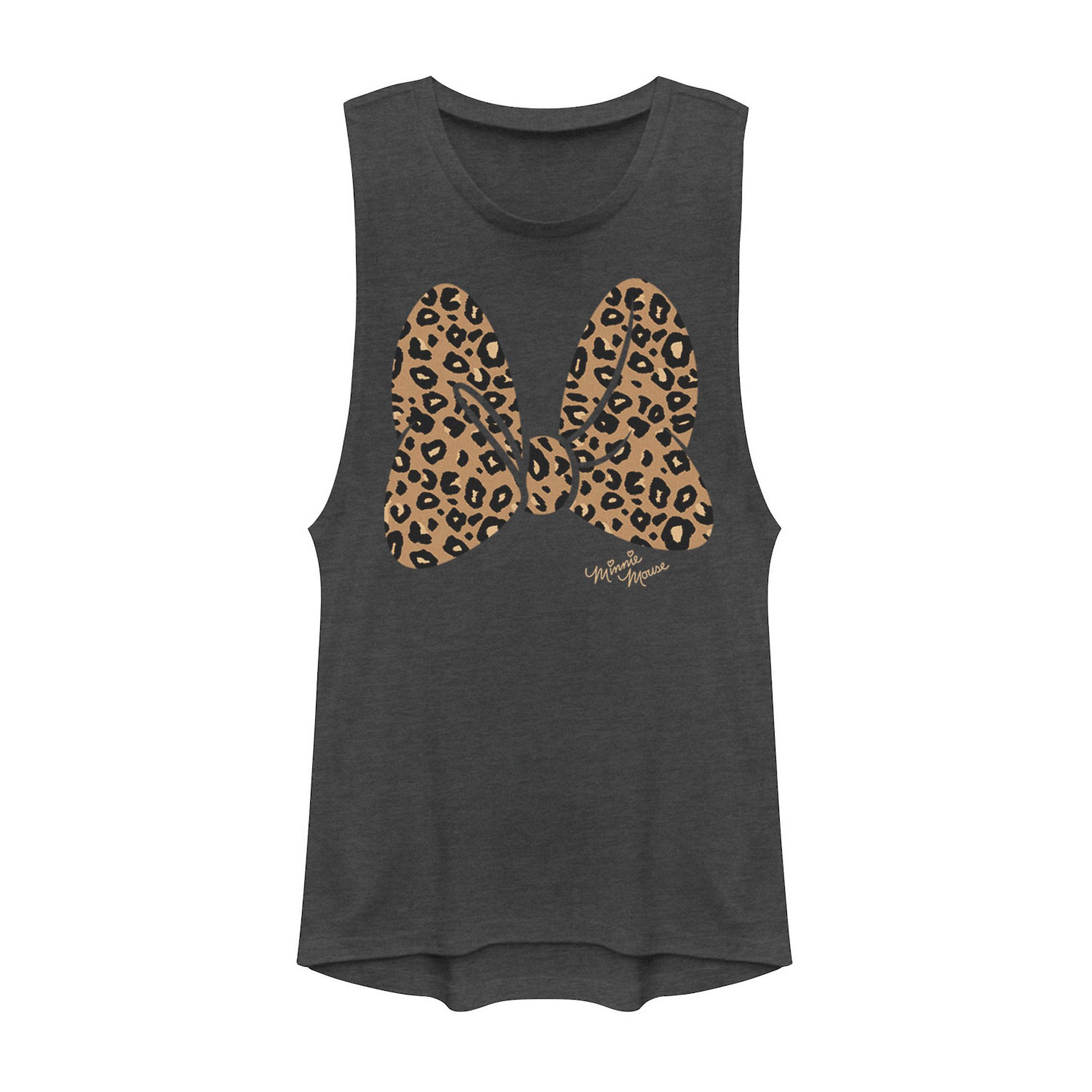 Disney's Minnie Mouse Juniors' Leopard Print Bow Muscle Tee | Kohl's