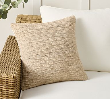 Culver Textured Woven Outdoor Pillow | Pottery Barn (US)