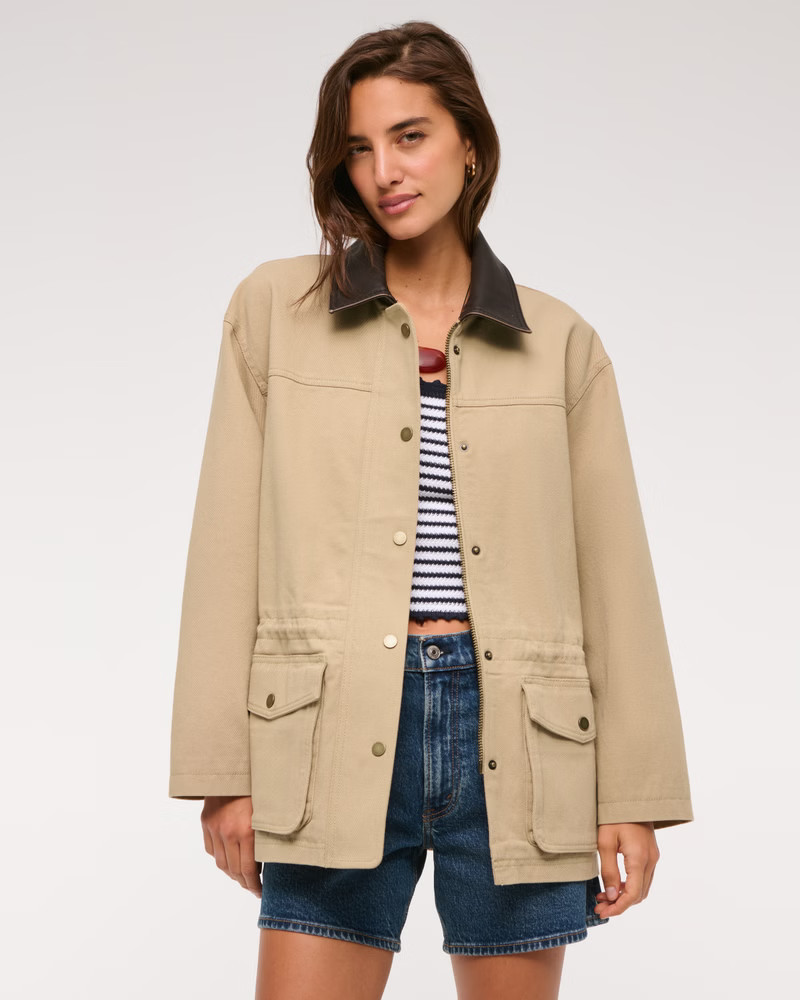 Women's Cinched Waist Workwear Jacket | Women's Coats & Jackets | Abercrombie.com | Abercrombie & Fitch (UK)
