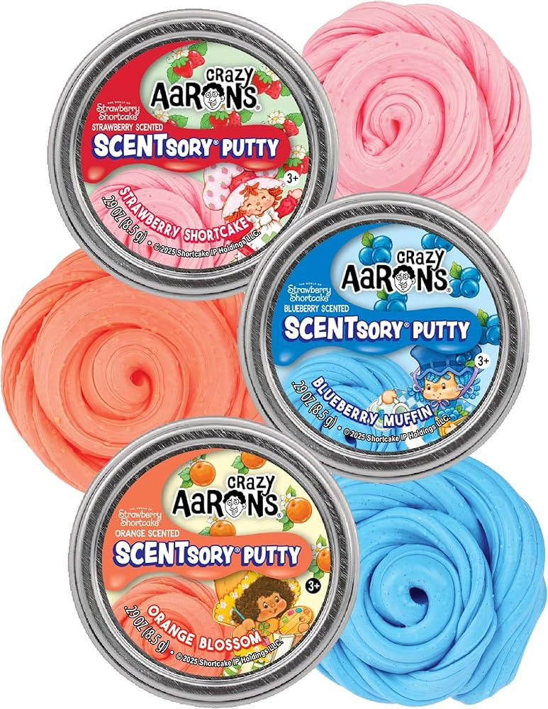 Crazy Aaron's Scent Sory Putty Strawberry Shortcake, Orange Blossom and Blueberry Muffin Mini Tin... | Amazon (US)