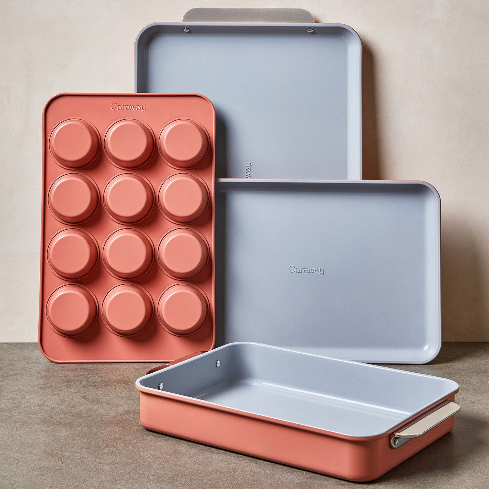 5 Piece Bakeware Set In Perracotta | Non-Stick, Non-Toxic, Easy To Clean, Scratch Resistant Ceramic Bakeware | Oven Safe & Durable | Caraway | Caraway