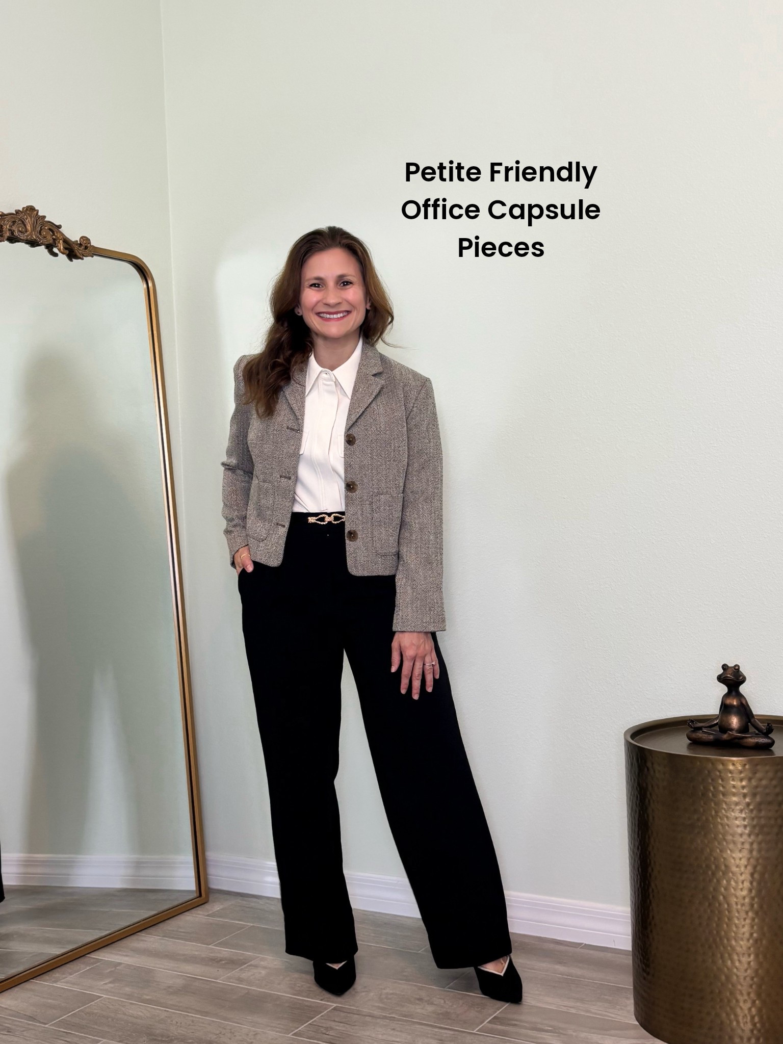 Favorite petite sizing office pants; I have them in there different colors. Crop top and crop blazer for a petite friendly feel.

#LTKPetite #LTKCyberWeek #LTKWorkwear