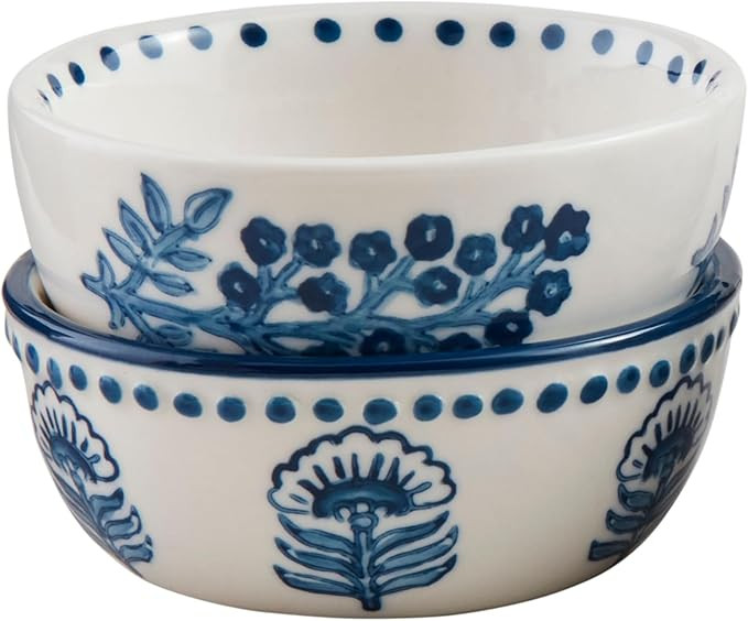 Mud Pie Blooms Block Print Tidbit; 1 1/2" x 3 1/2" dia | Amazon (US)