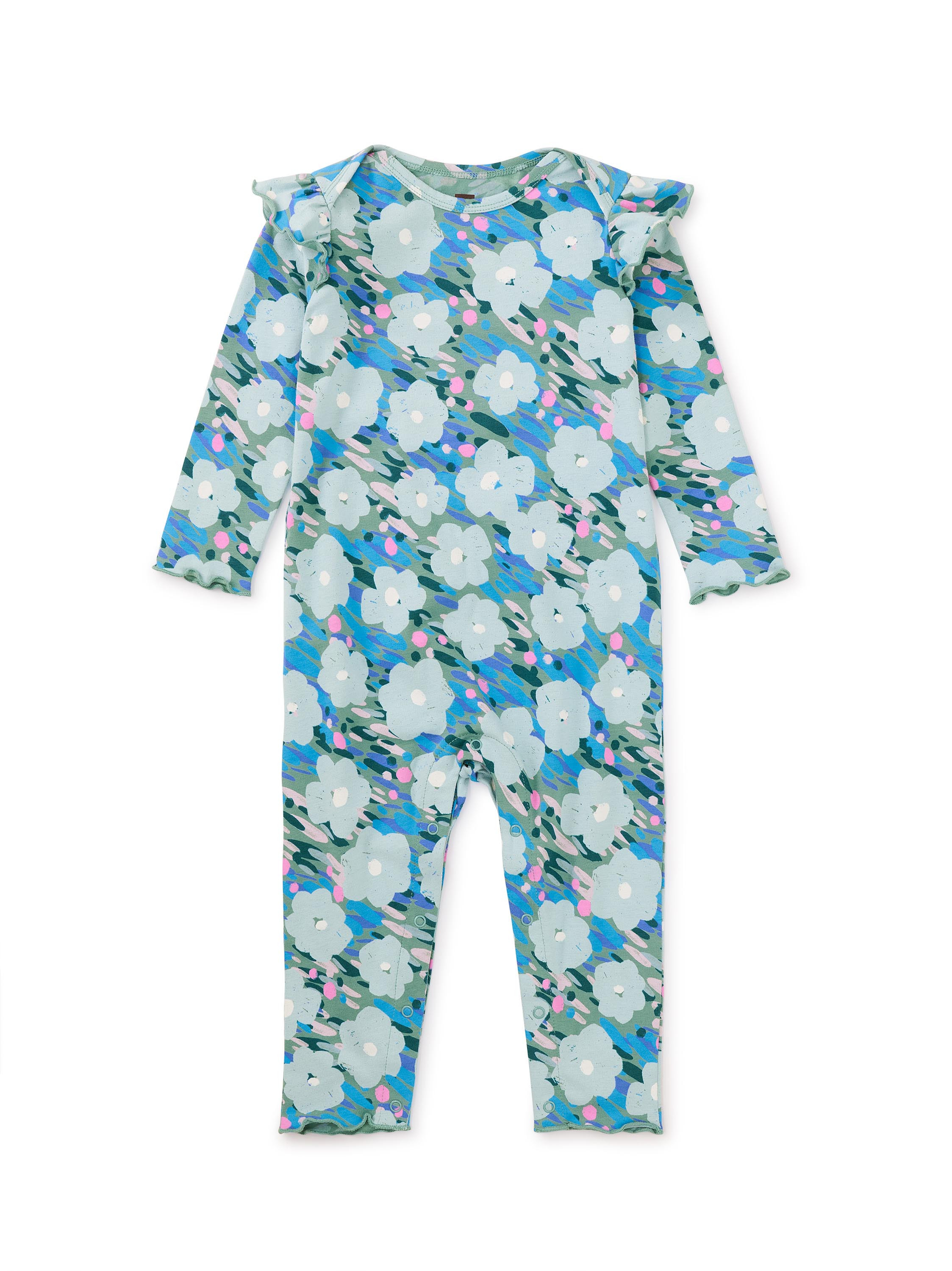 Ruffle Shoulder Baby Romper | Tea Collection