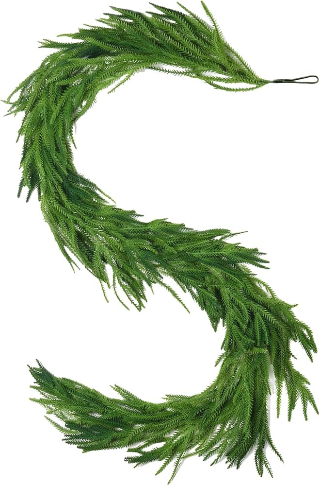 Cedar Garland Realistic,6ft,Real Touch Artificial Norfolk Pine Garland for Decoration,Christmas G... | Amazon (US)