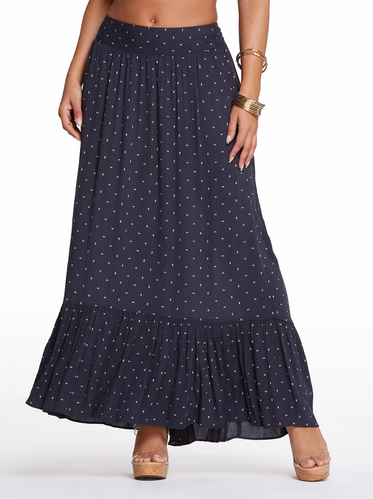 Genevieve Skirt in Charcaol Dot | Jessica Simpson E Commerce