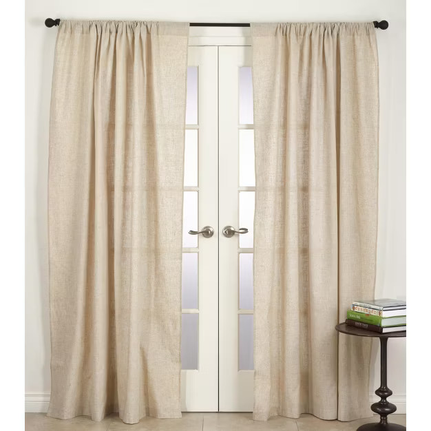 Saro Lifestyle Classic Design Long Window Curtains, Natural | Target