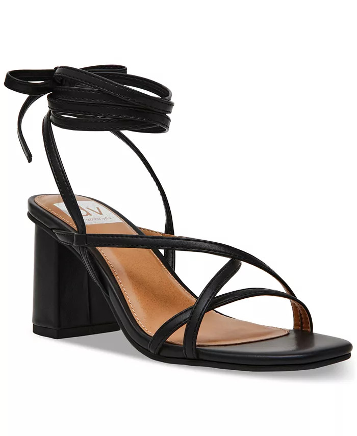 Women's Haze Strappy Lace-Up Block-Heel Dress Sandals | Macy's