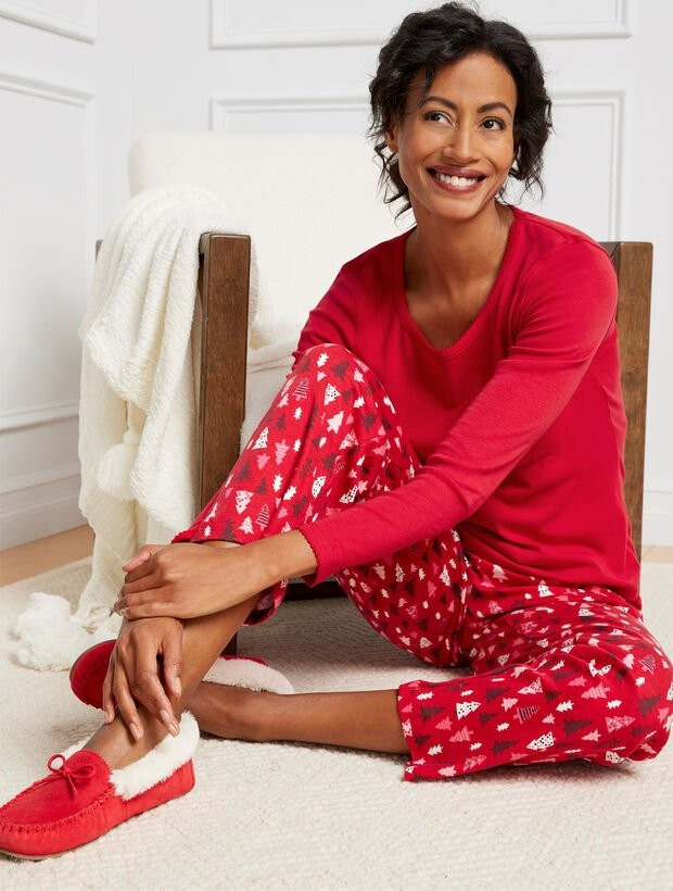 Picot Knit Sleep Set - Festive Forest | Talbots