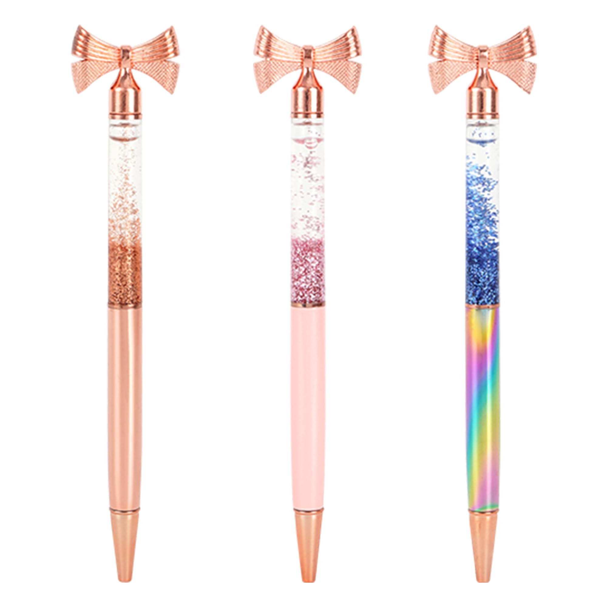 3 Pieces Bow Decoration Twist Metal Ballpoint Pen Ball Pen 1.0 MM Black Ink | Amazon (US)