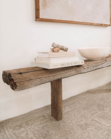 One of my fave DIY projects of 2023! Although I made this one, I linked similar and will teach you here how I made it:

How to build a vintage bench ↓

Vintage benches are typically listed between $400-$900! HOW?! I’m going to show you how to make one with just two pieces of lumber.🤍

WHAT YOU NEED:
1 2x4
vintage lumber for top
sand paper
wood glue
screws
stain of choice
L brackets

STEPS:
1. Visit a local lumber yard and pick out a piece of wood for the top of your bench. I got mine at Vintage Timberworks
2. Measure how tall you would like your bench, mine is 12 inches high. Make sure to account for the thickness of the top piece when calculating the height of your legs
3. Purchase a 2x4 and cut two 12 inch pieces for the legs. If you go to Lowes or Home Depot, they can cut it for you for free!
4. Sand + stain your bench legs
5. Attach the legs to your bench using L brackets, wood glue, and wood screws.
6. Make sure everything is level

My bench is for decorative purposes and nobody will be sitting on it so our brackets work perfectly to support it🤍

Feel free to message me if you have any questions!

Follow me @evaacatherine for more DIYs, home decor ideas, and styling inspiration.

•
•
•

#diy
#diyhomedecor
#diyprojects
#diyideas
#diybig
#diybench
#homedecor
#simplediy
#diytutorial
#diyfurniture
#diyhome
#antiquebench
#ilovediy
#beforeafter
#vintagebench