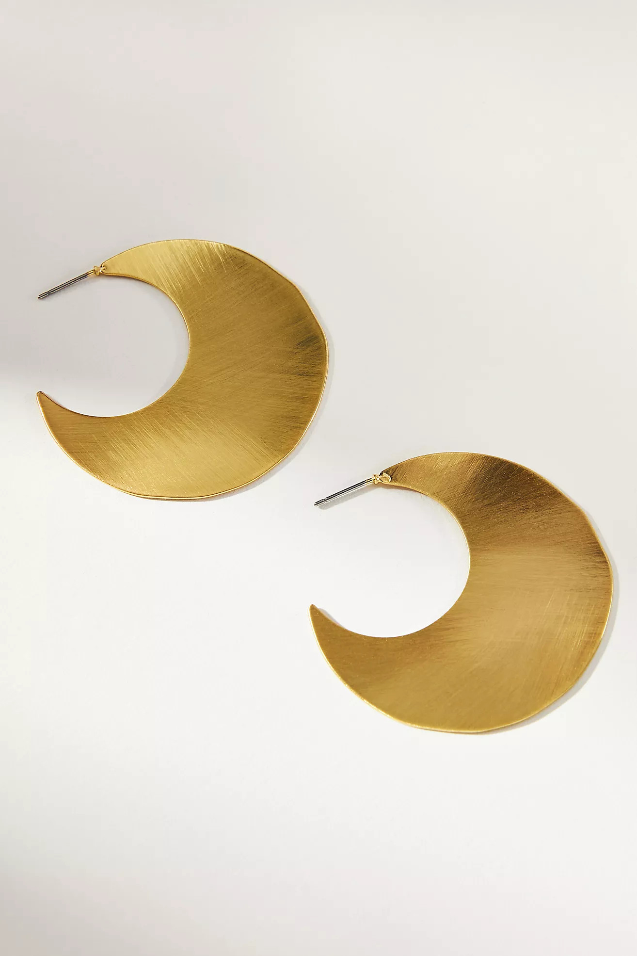 Scratched Metal Crescent Earrings | Anthropologie (US)