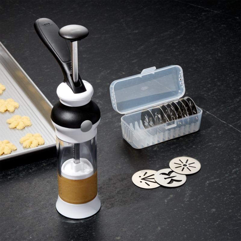 OXO Cookie Press with Disk Storage Case + Reviews | Crate & Barrel | Crate & Barrel