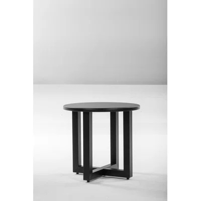 Black Outdoor Metal Round Table – Weather-resistant Patio Side Table/coffee Bistro Table With Adjustable Feet For Indoor & Outdoor Use | Wayfair North America