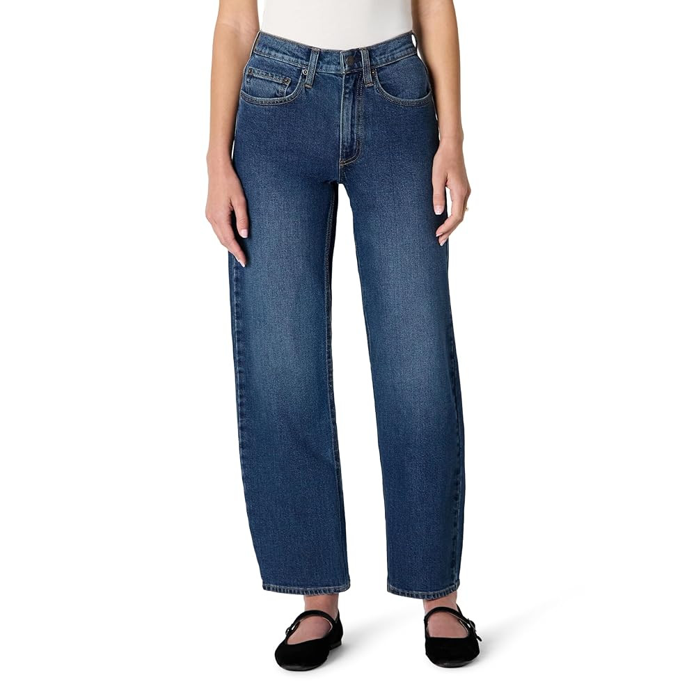 Amazon Essentials Womens Low Stretch High-Rise Barrel Leg Jean | Amazon (US)