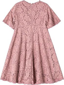 Niyage Toddler Kids Girls Elegant Floral Lace Bell Sleeves Vintage Princess Party Dress | Amazon (US)