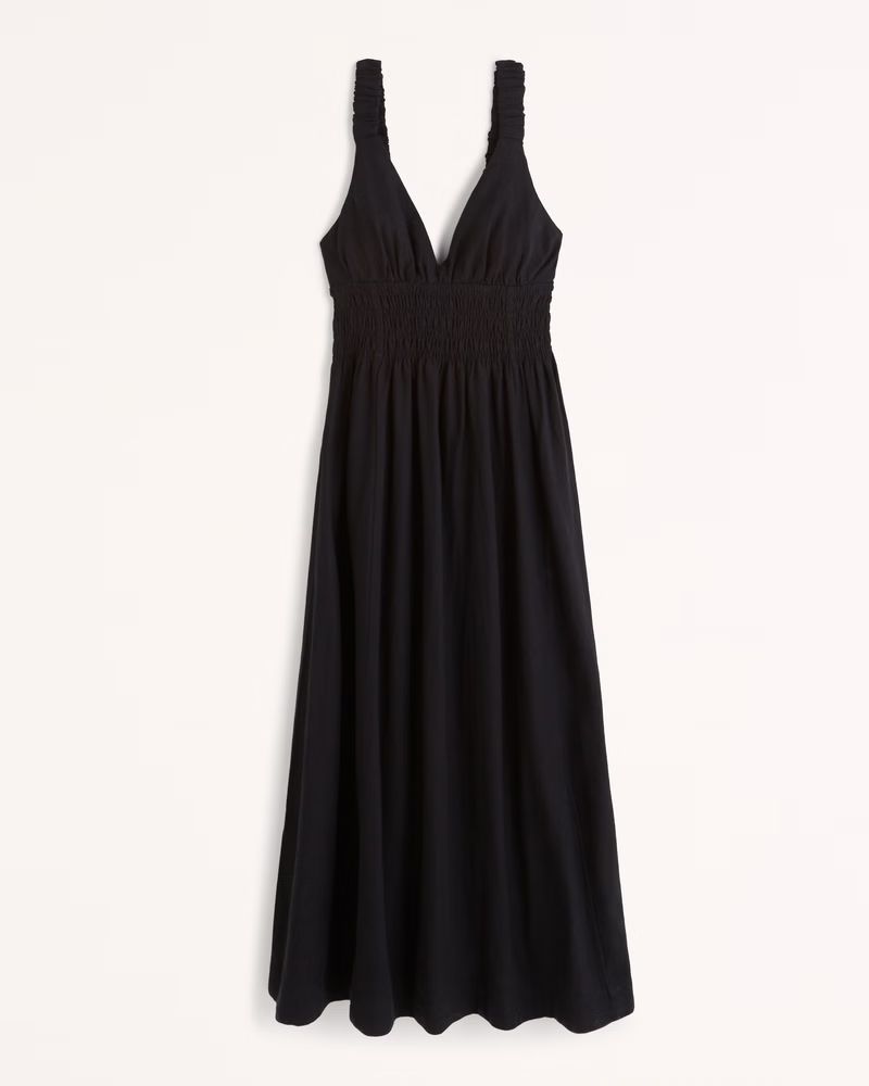 Women's Scrunchie Strap Maxi Dress | Women's New Arrivals | Abercrombie.com | Abercrombie & Fitch (US)