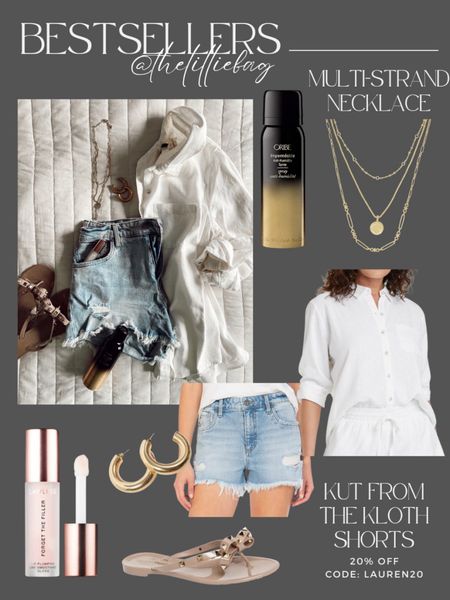Bestsellers: Kut from the Kloth denim shorts and multi-strand necklace. 

I like to wear the necklace backwards so the pendant is smooth. 
Shorts size: 4. Top size: S. 


Spring fashion. Target style. Cut off shorts. Vacation. Sandals. Denim shorts. 

#LTKstyletip #LTKunder50 #LTKsalealert