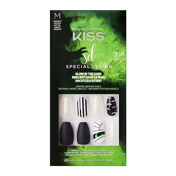 Kiss Halloween Special Design Nails - More Mystery, Medium Length, Coffin Shape, 28 Fake Nails | Amazon (US)