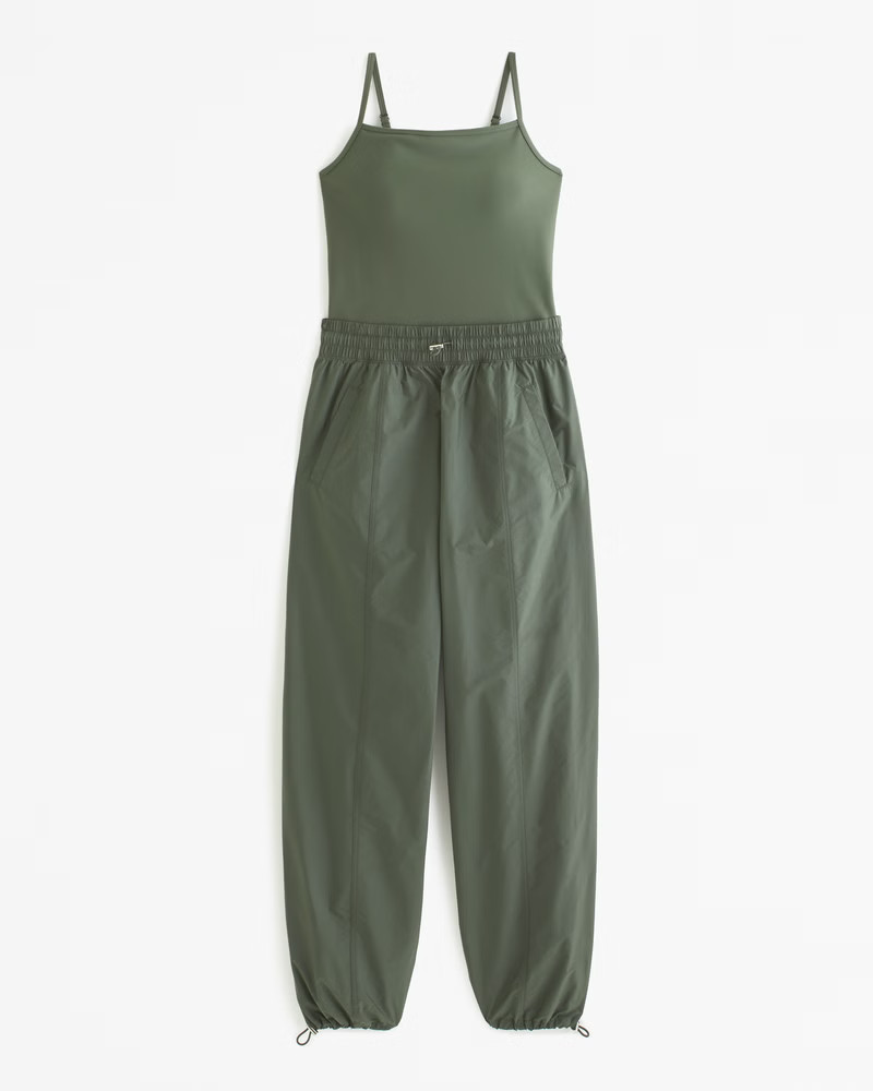 Women's YPB Crinkle Nylon Hybrid Jumpsuit | Women's New Arrivals | Abercrombie.com | Abercrombie &amp; Fitch (US)