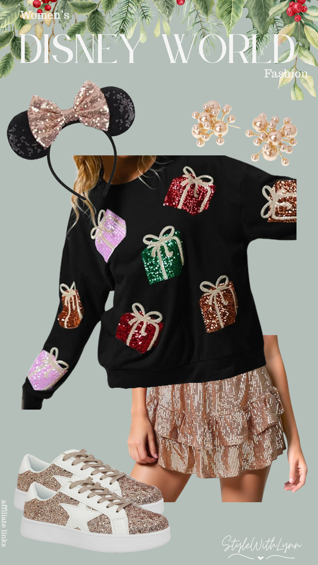This outfit is giving full holiday sparkle in the parks! A sequin present sweatshirt, shimmering skirt, and the cutest dazzling sneakers come together for the ultimate Merry-and-Bright Disney look. Perfect for Mickey’s Very Merry Christmas Party, festive photos, and anyone who loves a little extra sparkle with their holiday magic.


#disneyoutfit #disneyworldstyle #holidaydisneyoutfit #disneychristmas #disneyparksfashion #womensdisneyoutfit #disneyworldoutfits #festivedisney #disneyholidaystyle #ltkholiday #ltkfashion #ltkoutfit #ltkdisney #stylewithlynn #disneycreator #disneyinspo #cozychristmasoutfit #holidayoutfitideas #amazonfinds 

 #LTKHoliday #LTKootd #LTKSeasonal