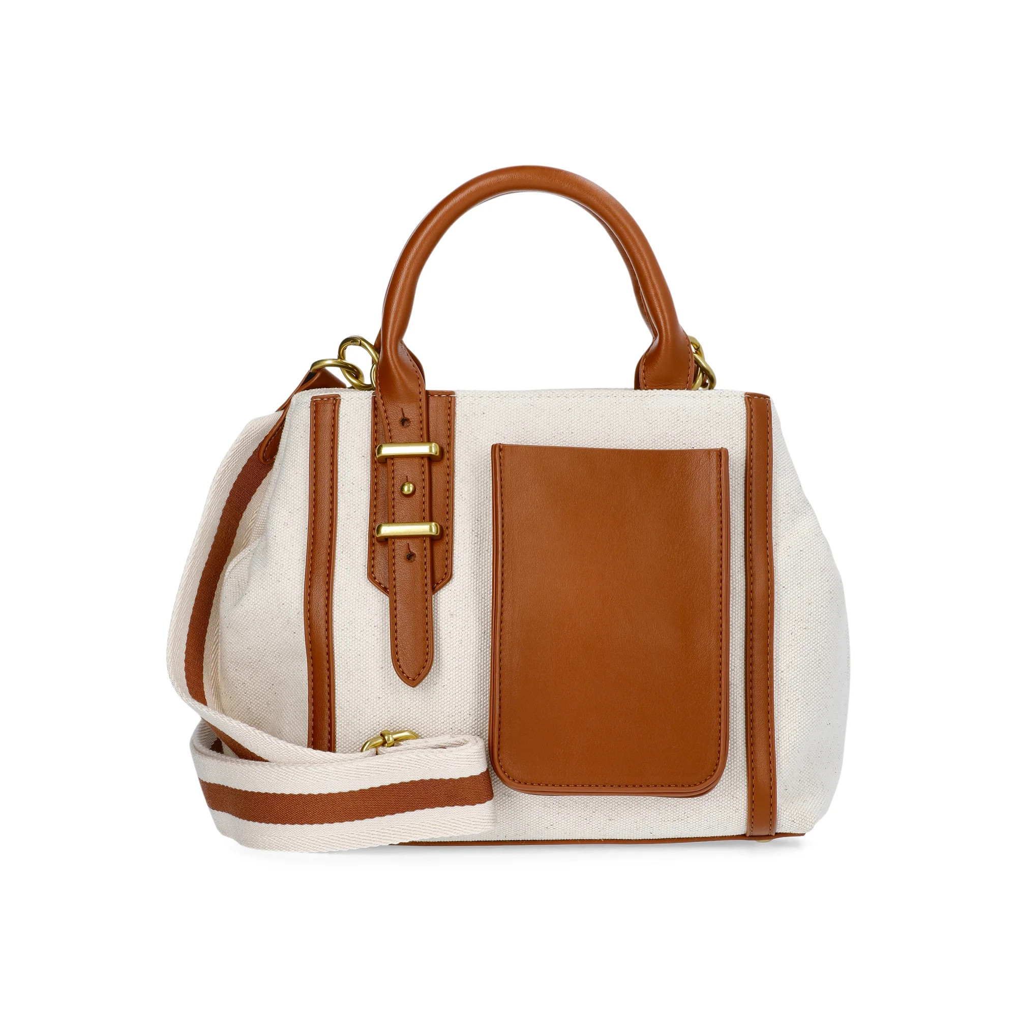 Free Assembly Women's Mixed Media Canvas Satchel - Classic Handbag | Walmart (US)